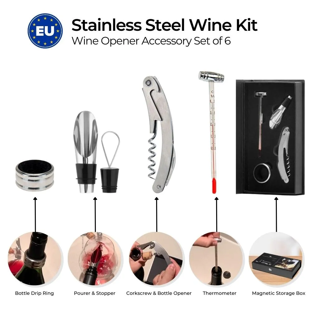 Wine Bottle Opener Gift Set - 6 Pieces